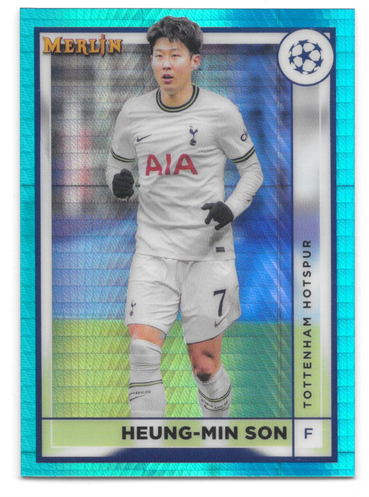 Heung-Min Son (Tottenham Hotspur) Aqua Prism Refractor Topps Merlin Chrome UCC 22-23