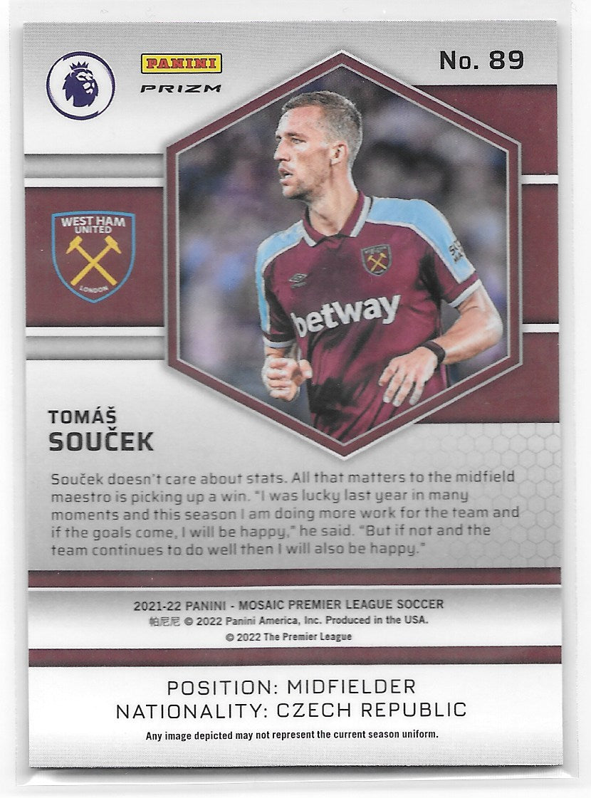 Tomas Soucek (West Ham United) Mosaic Red Panini Mosaic Premier League 21-22