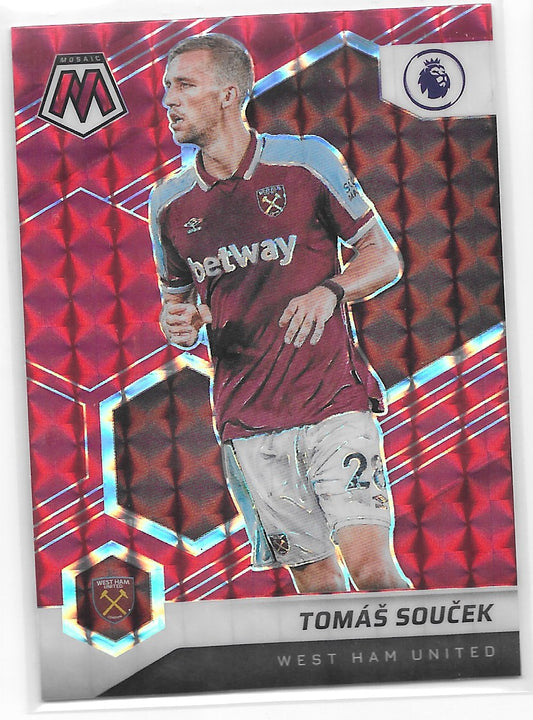 Tomas Soucek (West Ham United) Mosaic Red Panini Mosaic Premier League 21-22