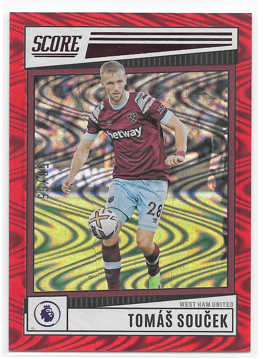 Tomas Soucek (West Ham United) Red Swirl /65 Panini Score Premier League 22-23