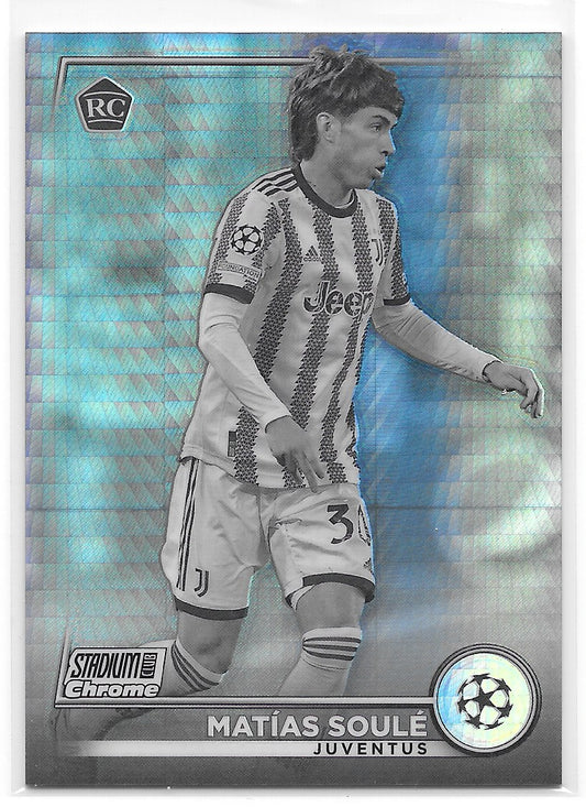 Matias Soule (Juventus) Black & White Prism Refractor /350 RC Topps Stadium Club Chrome UCC 22-23