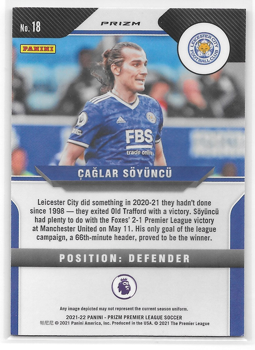 Caglar Soyuncu (Leicester City) Pink Ice Panini Prizm Premier League 21-22