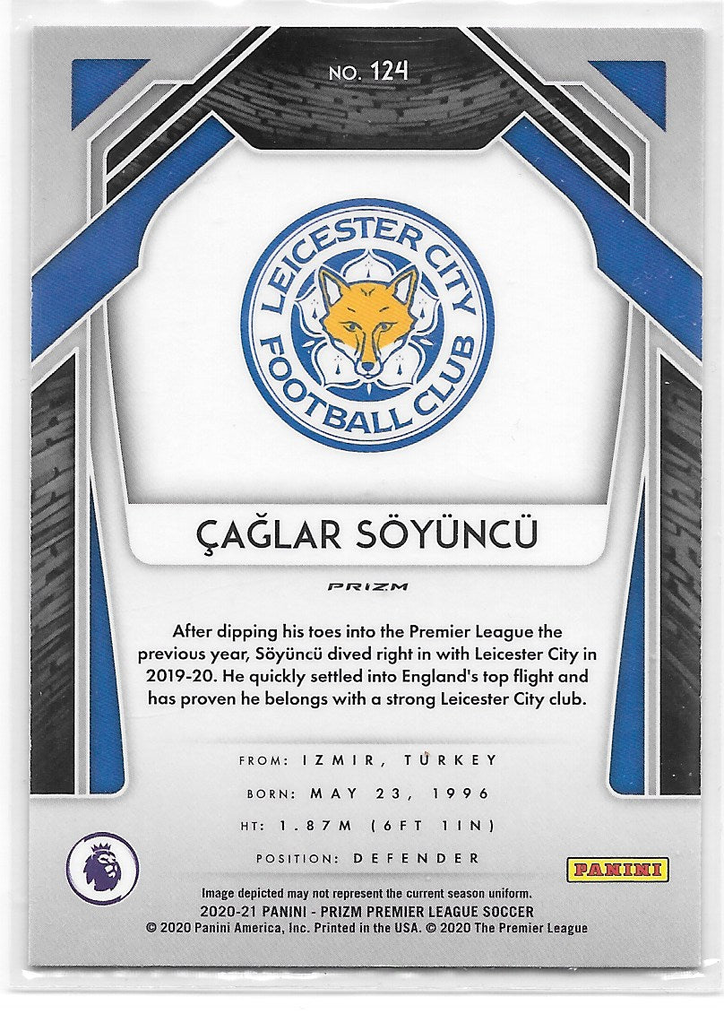 Caglar Soyuncu (Leicester City) Red White Blue Panini Prizm Premier League 20-21