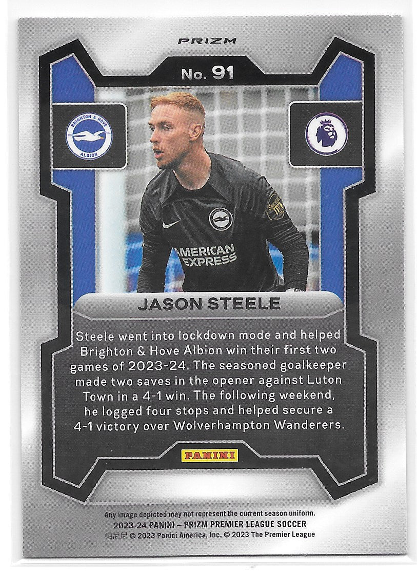 Jason Steele (Brighton & Hove Albion) Pink Mosaic RC Panini Prizm Premier League 23-24