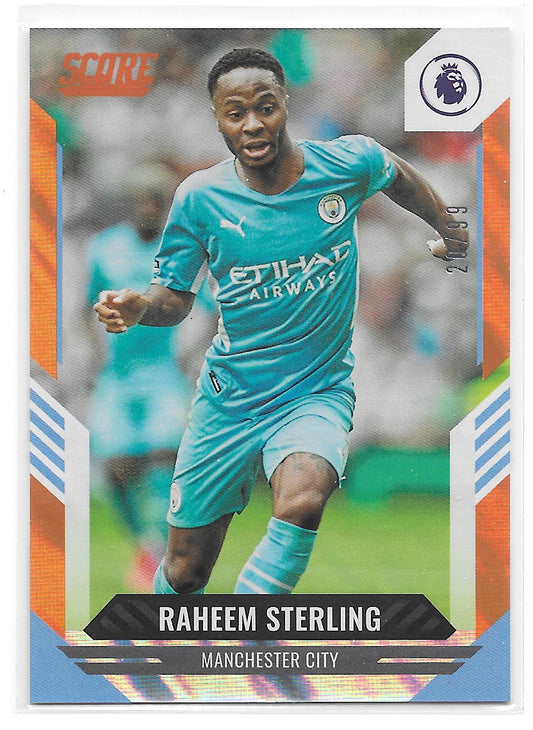 Raheem Sterling (Manchester City) Orange Laser /99 Panini Score Premier League 21-22