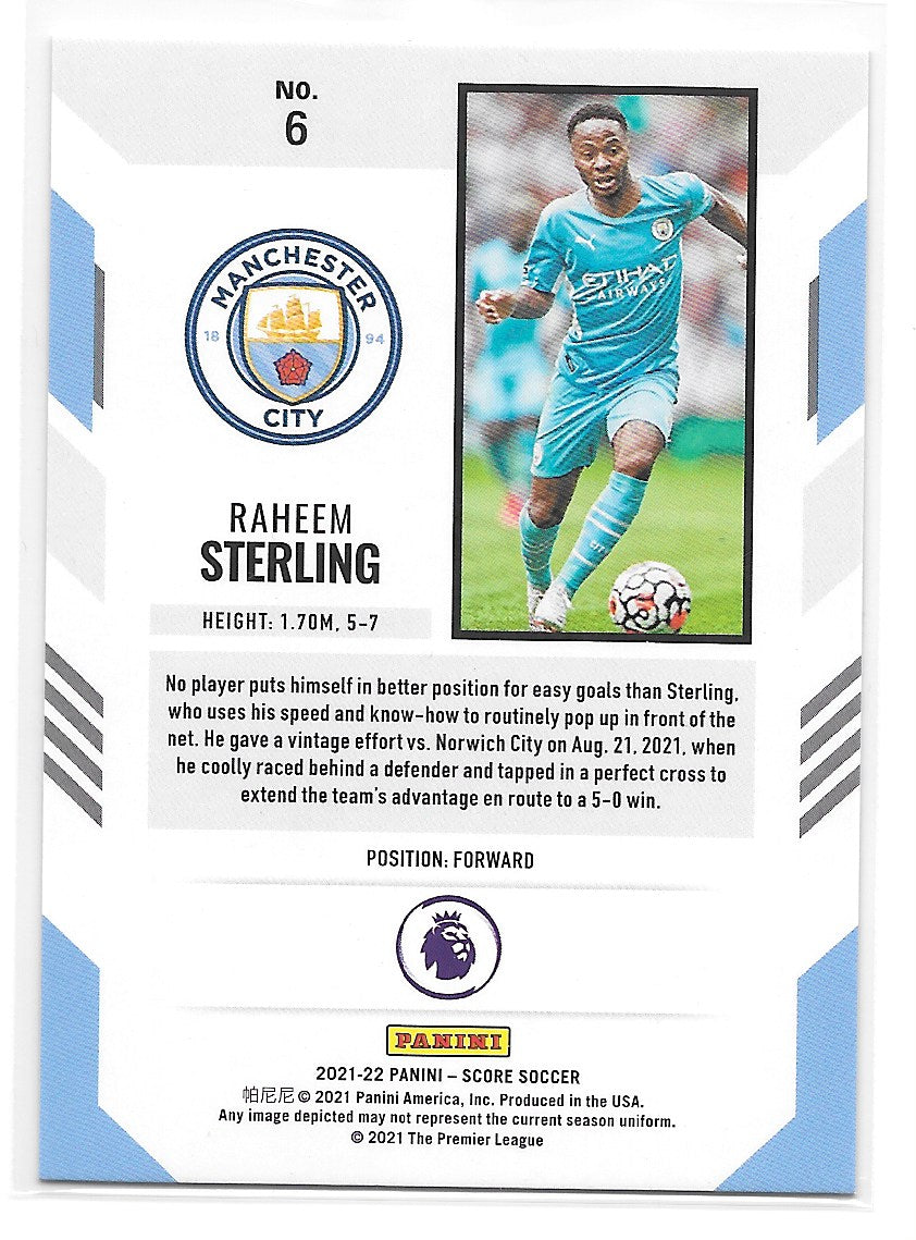 Raheem Sterling (Manchester City) Pink Laser /25 Panini Score Premier League 21-22