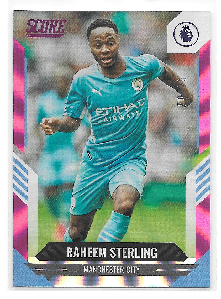 Raheem Sterling (Manchester City) Pink Laser /25 Panini Score Premier League 21-22