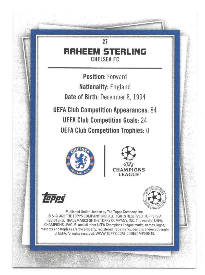 Raheem Sterling (Chelsea FC) Rare Topps SuperStars 22/23