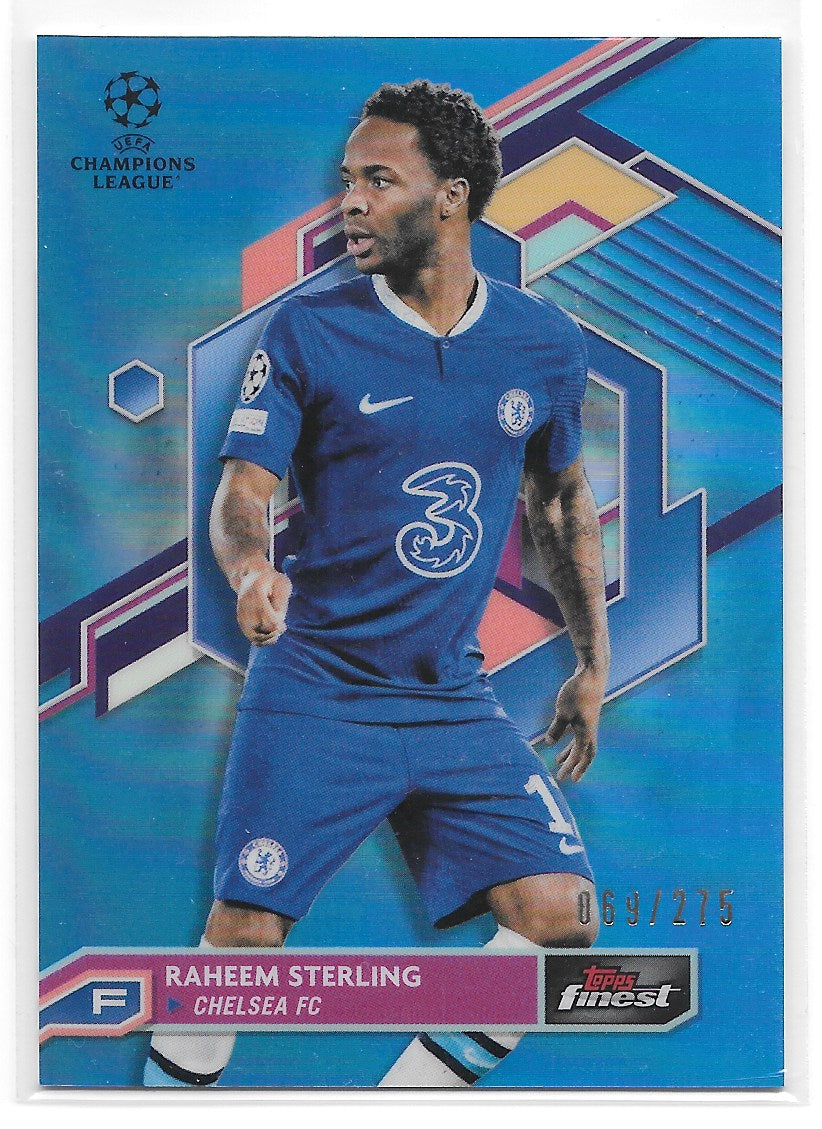 Raheem Sterling (Chelsea FC) Sky Blue Refractor /275 Topps Finest UCC 22-23