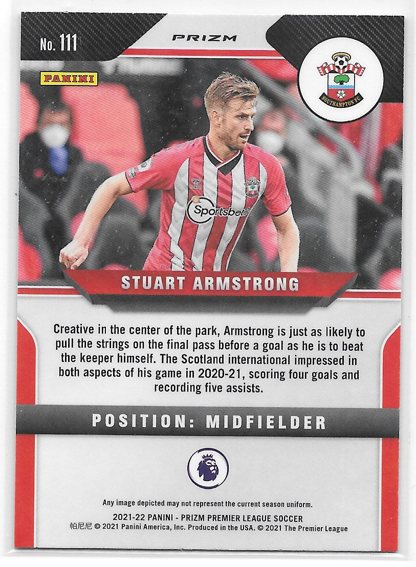 Stuart Armstrong (Southampton) Pink Prizm Panini Prizm Premier League 21-22