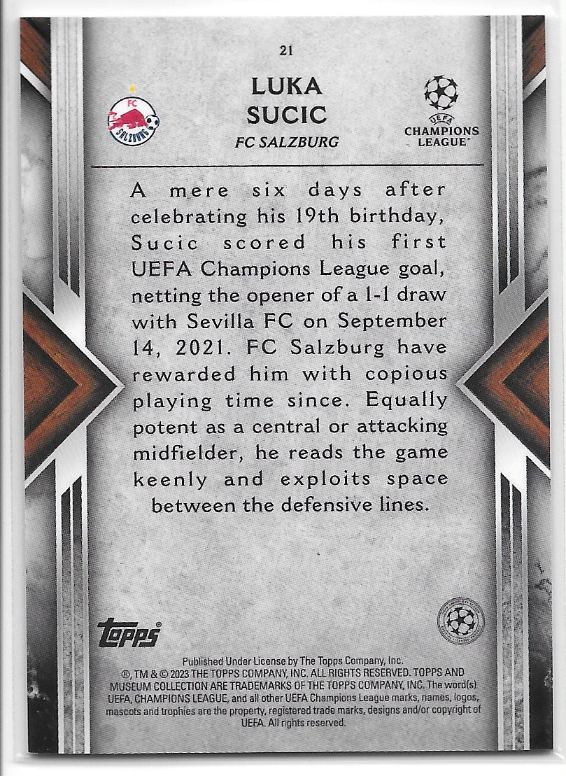 Luka Sucic (FC Salzburg) Copper /125 Topps Museum Collection UEFA Champions League 22-23