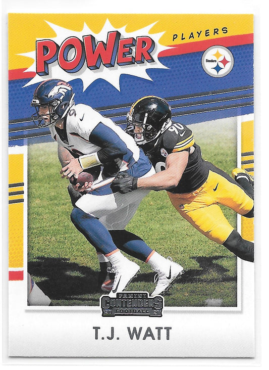 TJ Watt (Pittsburgh Steelers) Power Players Panini Contenders Football 2021