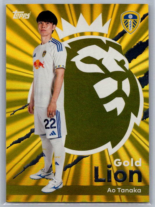 Ao Tanaka (Leeds United) Gold Lion Topps Premier League 25-26