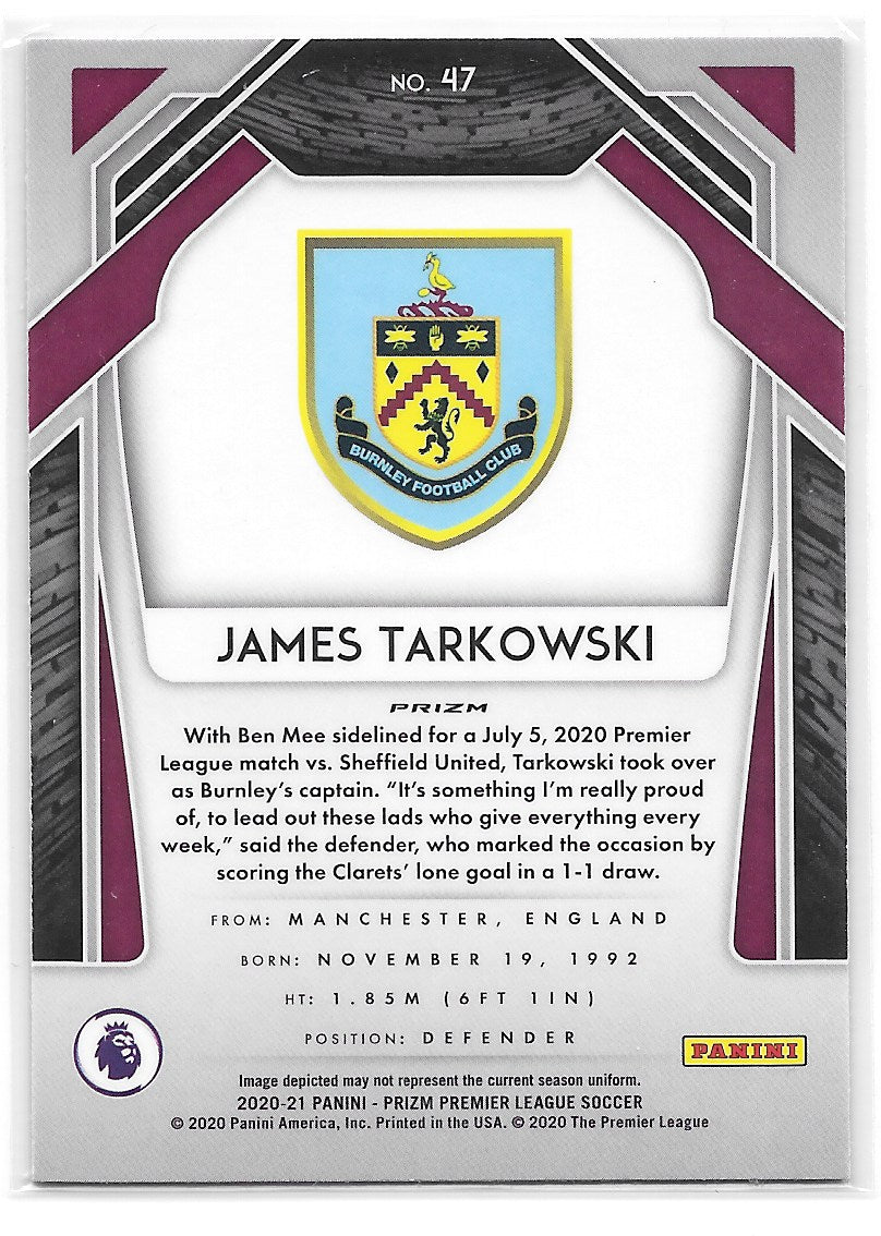 James Tarkowski (Burnley FC) Green Pulsar Panini Prizm Premier League 20-21