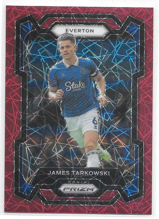 James Tarkowski (Everton) Red Lazer /49 Panini Prizm Premier League 23-24