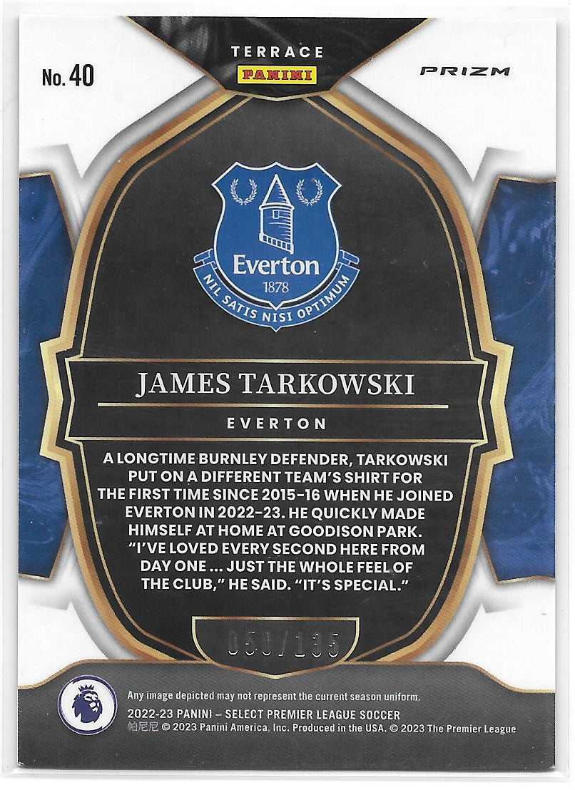 James Tarkowski (Everton) Terrace Purple /135 Panini Select Premier League 22-23