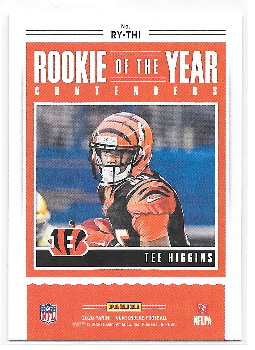 Tee Higgins (Cincinnati Bengals) Rookie of the Year Panini Contenders Football 2020
