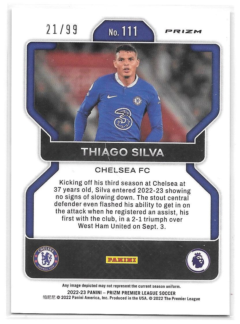 Thiago Silva (Chelsea FC) Pink Breakaway /99 Panini Prizm Premier League 22-23