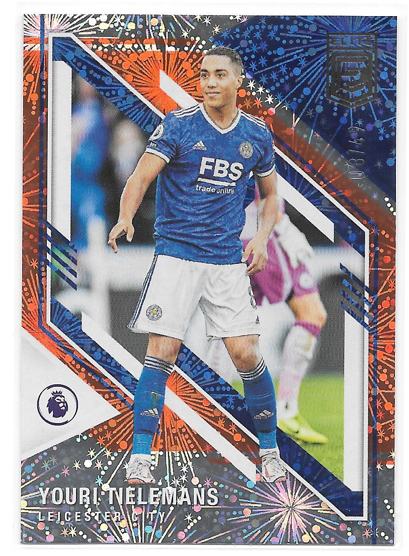 Youri Tielemans (Leicester City FC) Fireworks Orange /49 Panini Donruss Elite Premier League 21-22