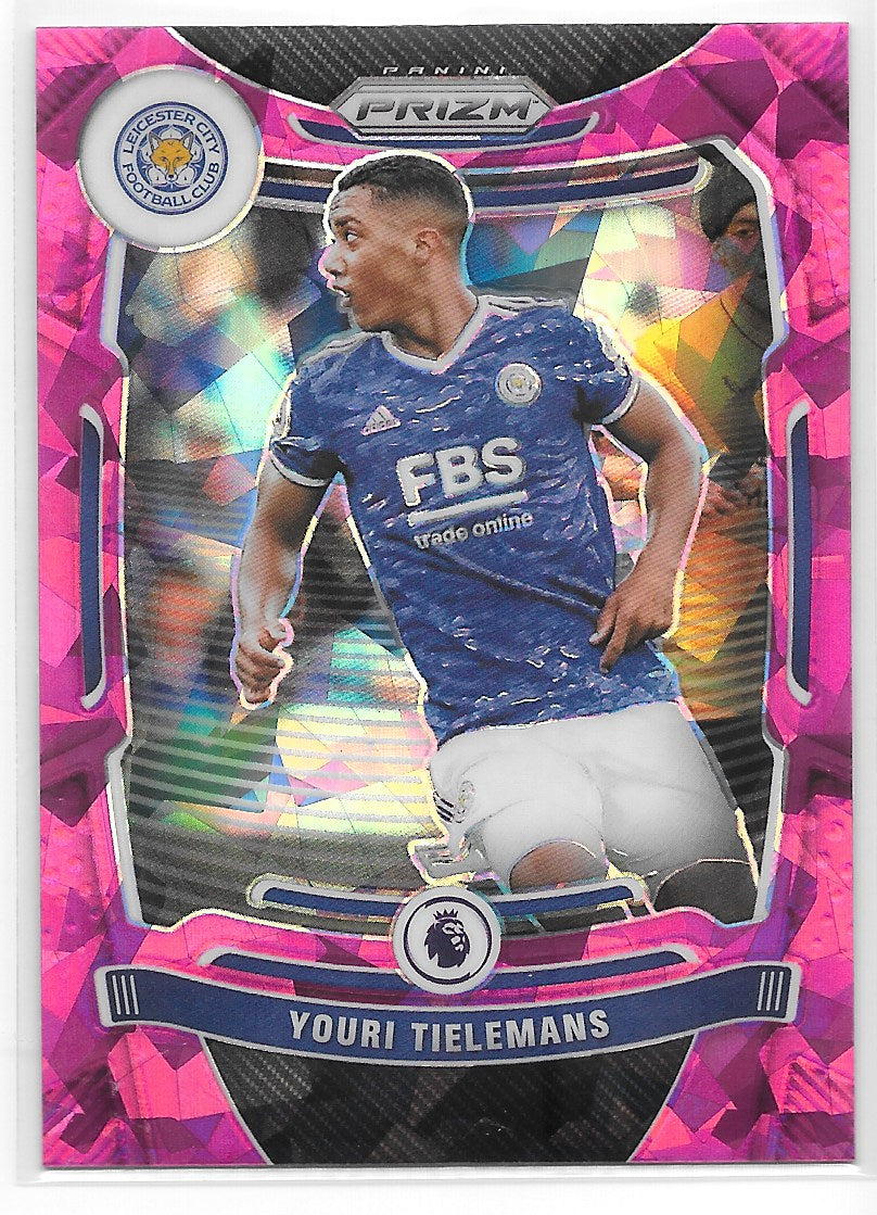 Youri Tielemans (Leicester City) Pink Ice Panini Prizm Premier League 21-22