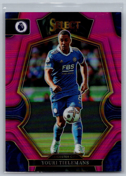 Youri Tielemans (Leicester City) Mezzanine Pink /99 Panini Select Premier League 22-23