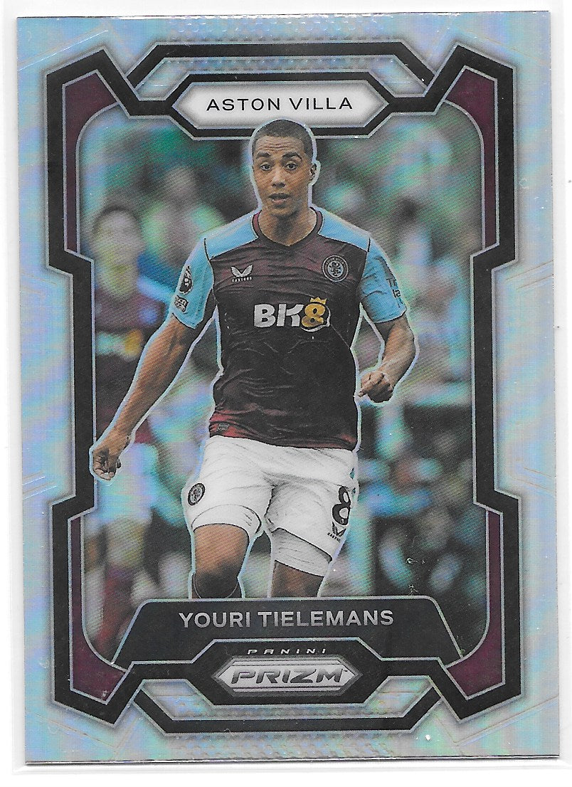 Youri Tielemans (Aston Villa) Silver Panini Prizm Premier League 23-24