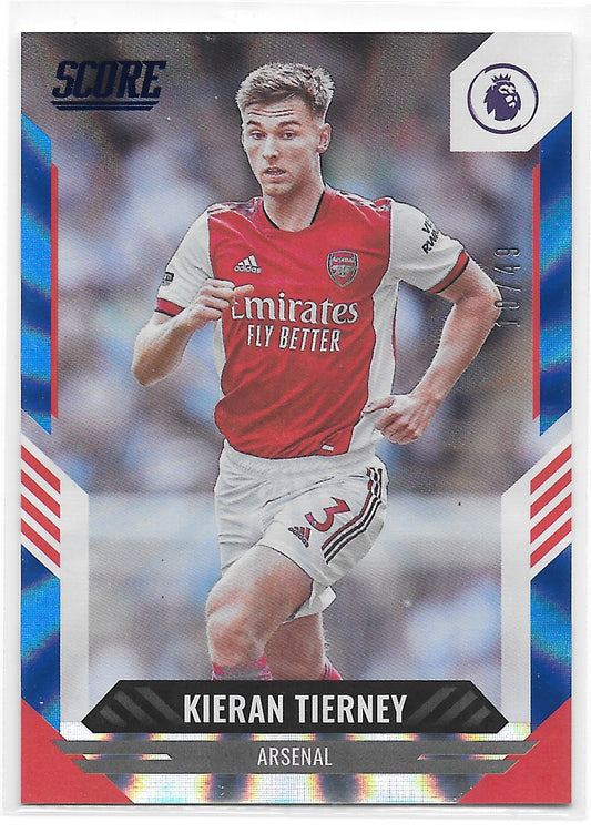 Kieran Tierney (Arsenal) Blue Laser /49 Panini Score Premier League 21-22