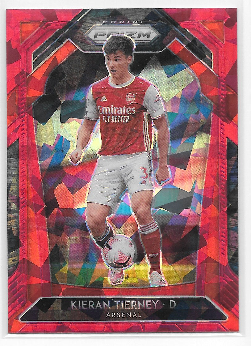 Kieran Tierney (Arsenal FC) Red Ice Panini Prizm Premier League 20-21