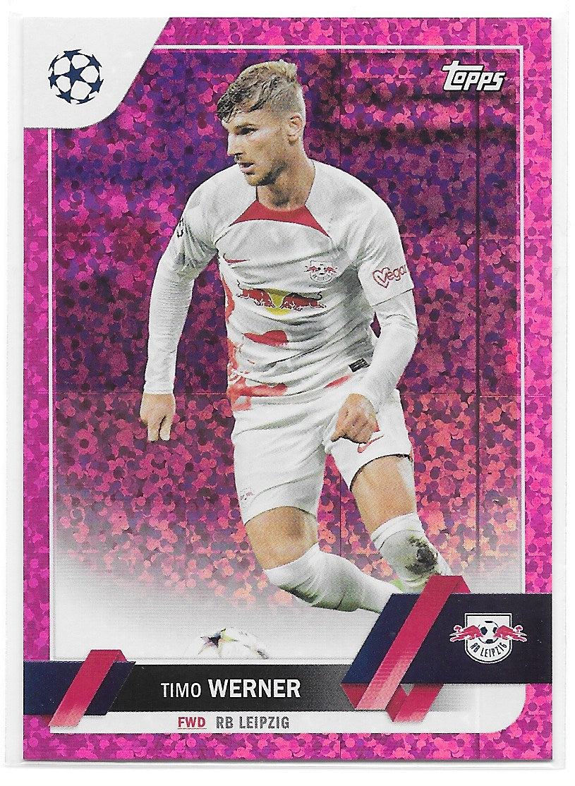 Timo Werner (RB Leipzig) Pink Sparkle Topps UCC Flagship 22-23