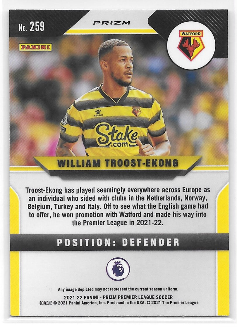 William Troost-Ekong (Watford) Orange Mojo RC Panini Prizm Premier League 21-22