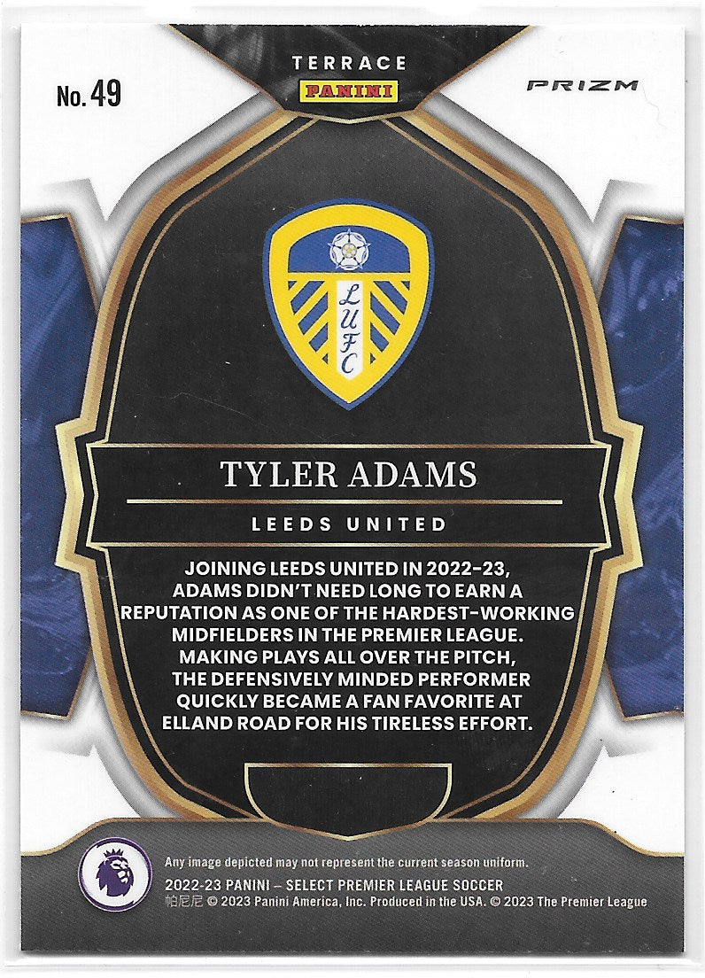 Tyler Adams (Leeds United) Terrace Pink Ice Panini Select Premier League 22-23