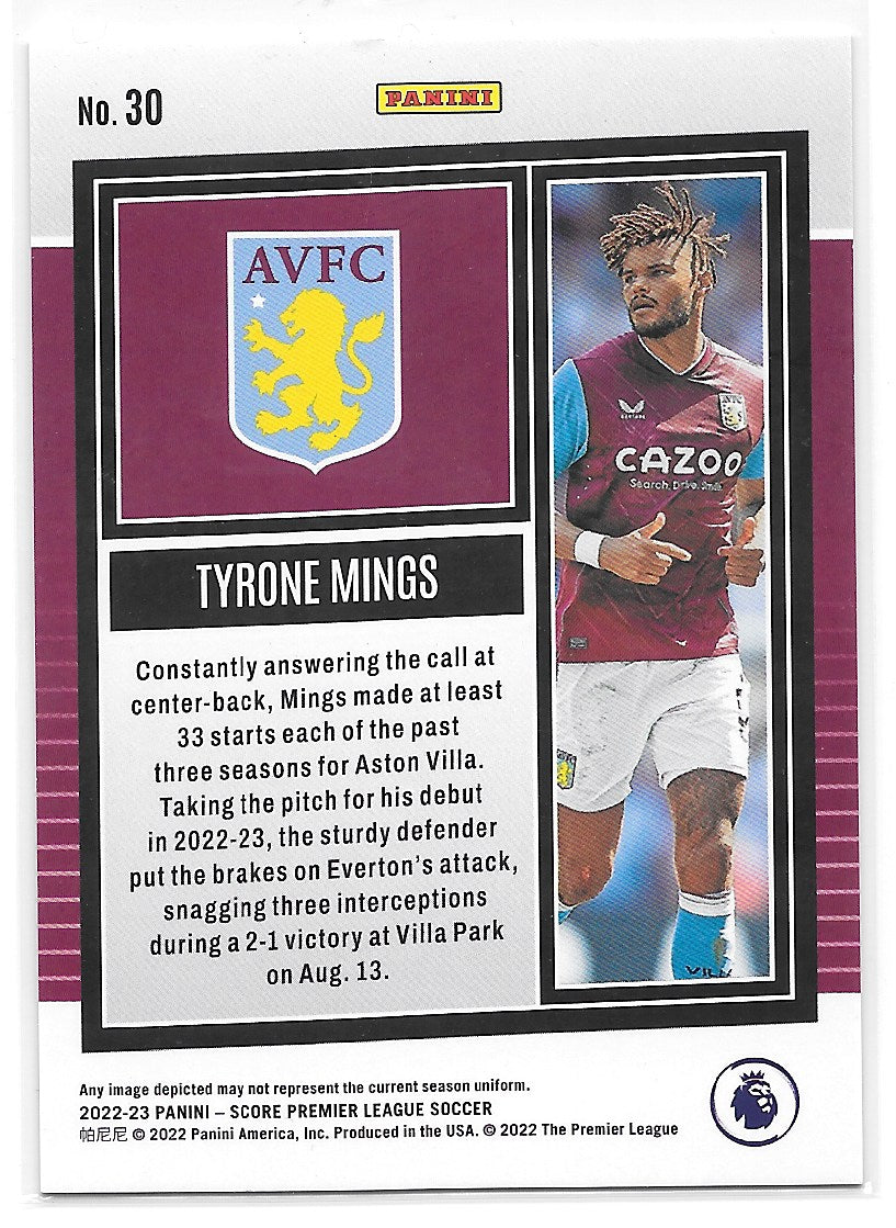 Tyrone Mings (Aston Villa) Orange Laser /35 Panini Score Premier League 22-23