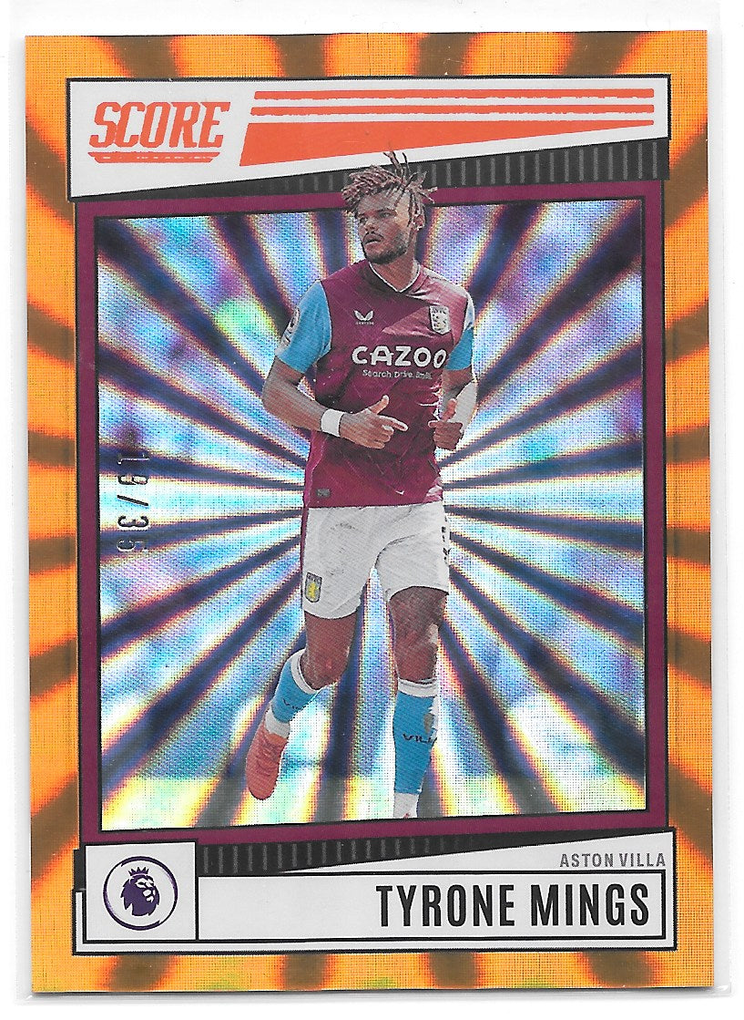 Tyrone Mings (Aston Villa) Orange Laser /35 Panini Score Premier League 22-23