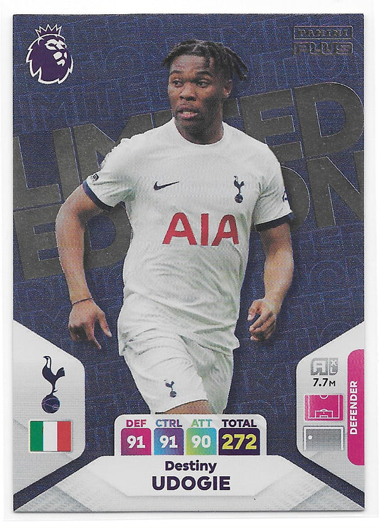 Destiny Udogie (Tottenham Hotspur) Limited Edition Panini Premier League Adrenalyn XL Plus 2024