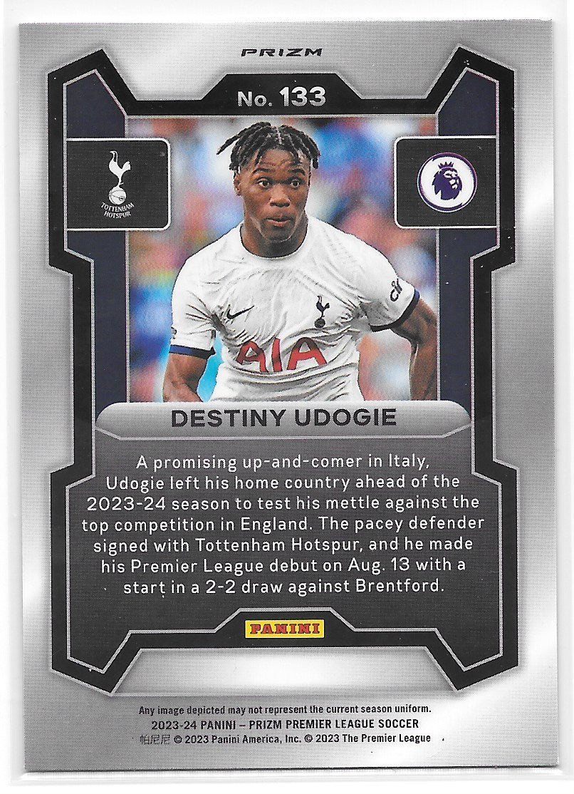 Destiny Udogie (Tottenham Hotspur) Orange Mosaic Panini Prizm Premier League 23-24