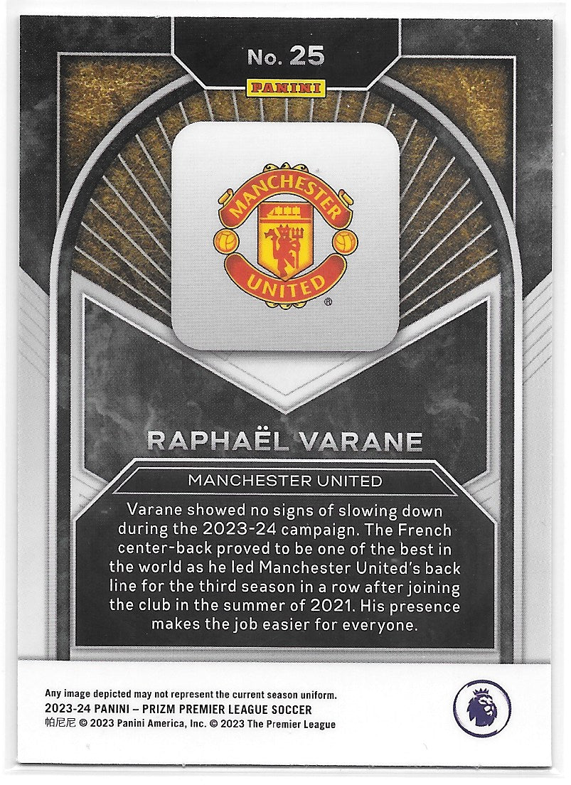 Raphael Varane (Manchester United) Brilliance Panini Prizm Premier League 23-24