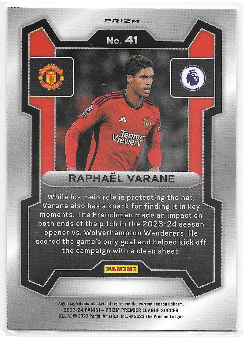 Raphael Varane (Manchester United) Ice Panini Prizm Premier League 23-24