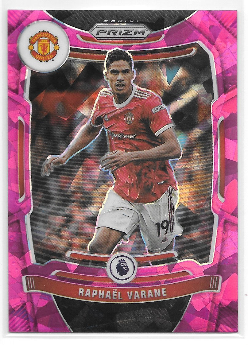 Raphael Varane (Manchester United) Pink Ice Panini Prizm Premier League 21-22