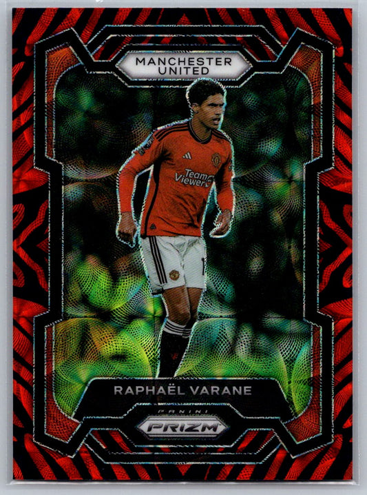 Raphael Varane (Manchester United) Tiger Stripe Choice SP Panini Prizm Premier League 23-24
