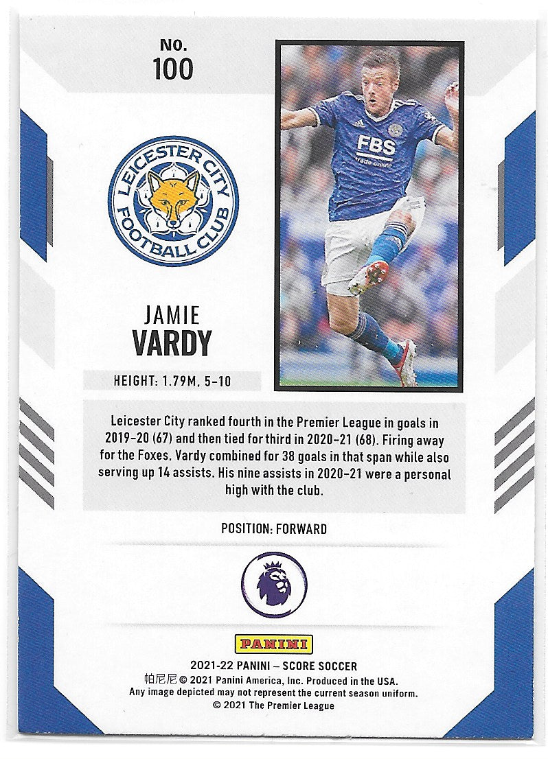 Jamie Vardy (Leicester City) Red Laser Panini Score Premier League 21-22