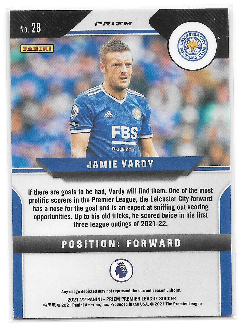 Jamie Vardy (Leicester City) Red White Blue Panini Prizm Premier League 21-22