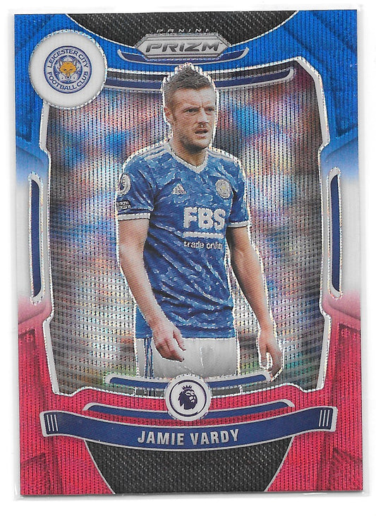 Jamie Vardy (Leicester City) Red White Blue Panini Prizm Premier League 21-22