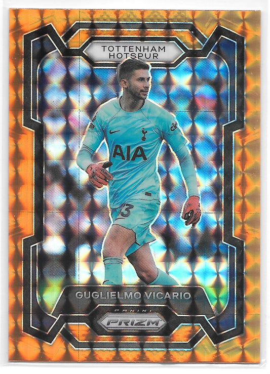 Guglielmo Vicario (Tottenham Hotspur) Orange Mosaic Panini Prizm Premier League 23-24