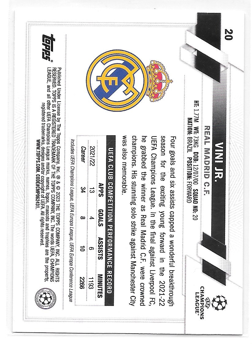 Vini Jr (Real Madrid CF) Starball Foil Topps UCC Flagship 22-23