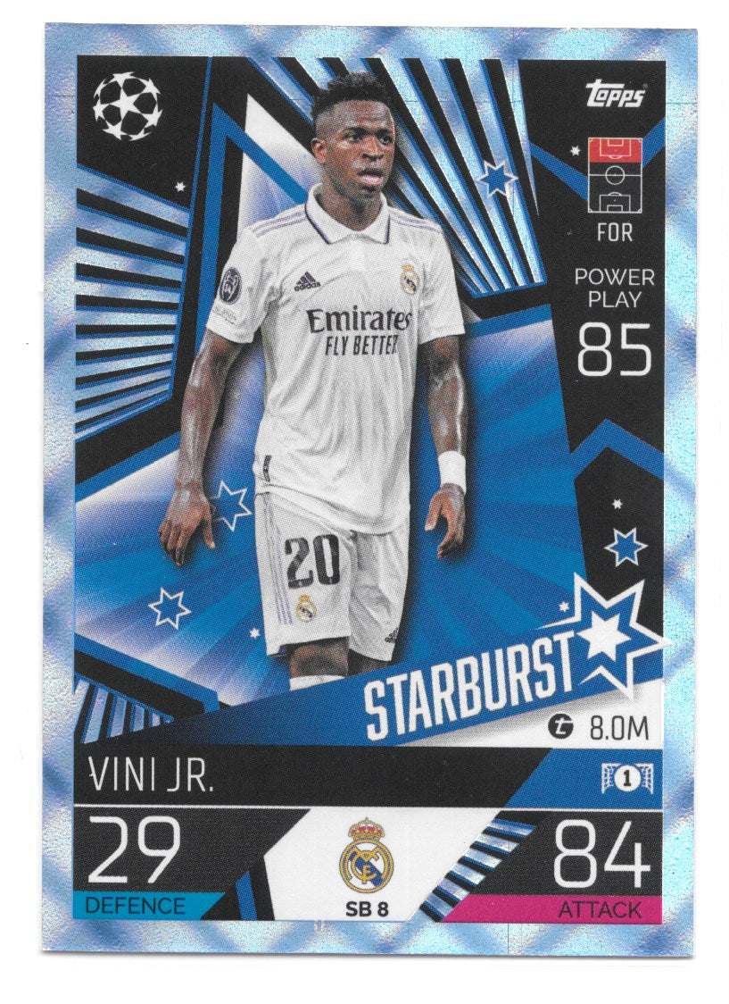 Vini Jr (Real Madrid CF) Crystal Blue Starburst Match Attax 2023