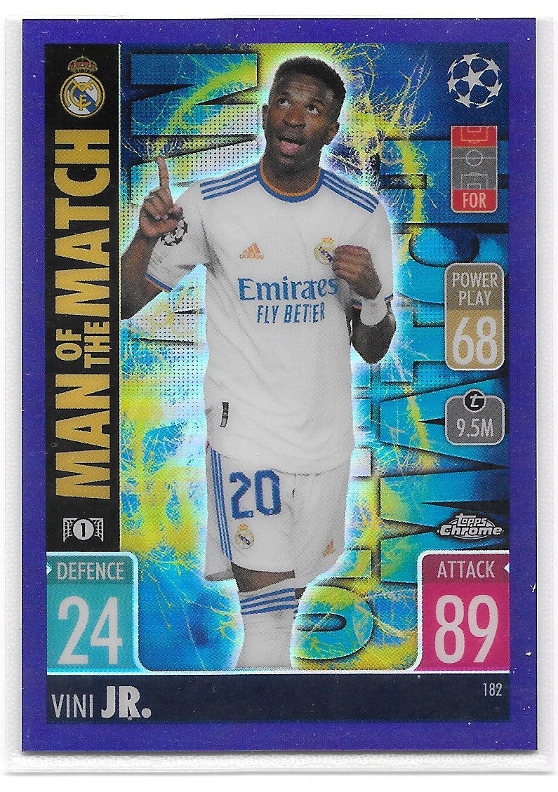 Vini Jr (Real Madrid CF) Man of the Match Purple Refractor /299 Topps Chrome Match Attax UEFA 21-22