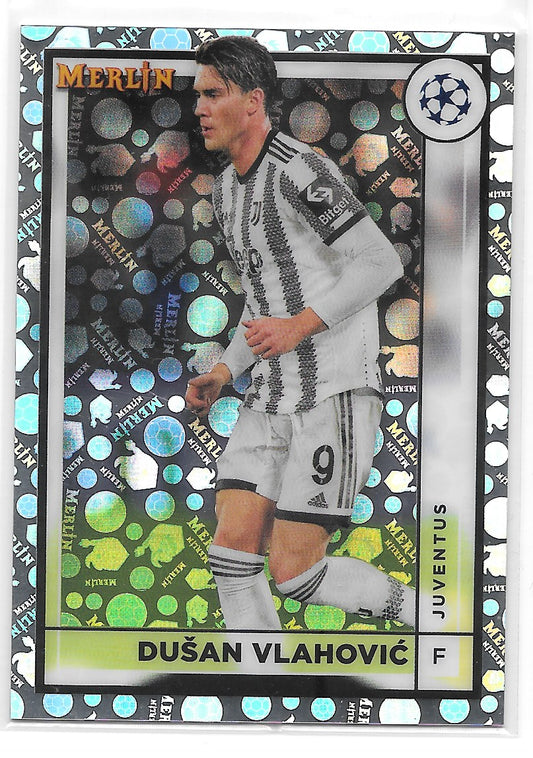 Dusan Vlahovic (Juventus) Vintage Merlin Refractor Topps Merlin Chrome UCC 22-23