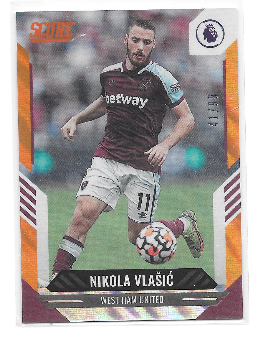 Nikola Vlasic (West Ham United) Orange Laser /99 Panini Score Premier League 21-22