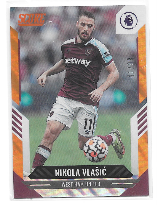 Nikola Vlasic (West Ham United) Orange Laser /99 Panini Score Premier League 21-22