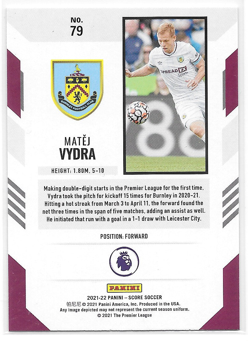 Matej Vydra (Burnley FC) Red Laser Panini Score Premier League 21-22